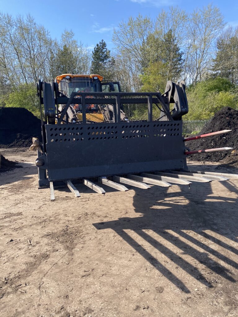 Ulrich Compost Fork attachment at work for a client.